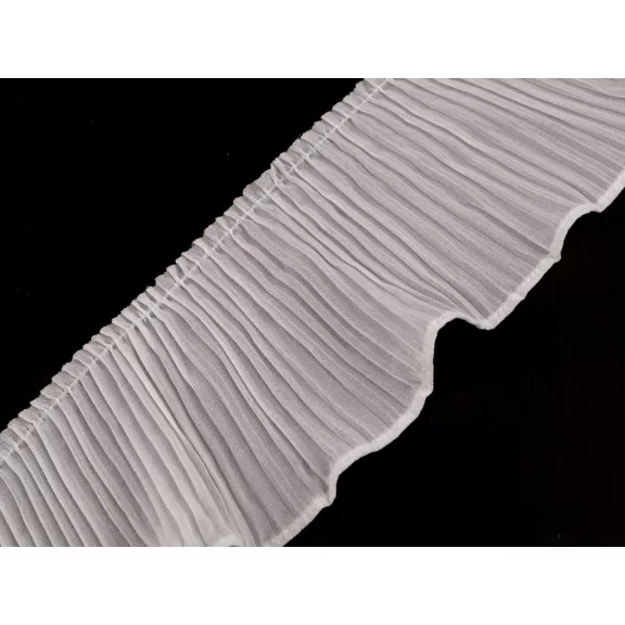 Pliszírozott fodor 10 cm széles - 1 Off White Pliszírozott fodor 10 cm széles - 1 Off White