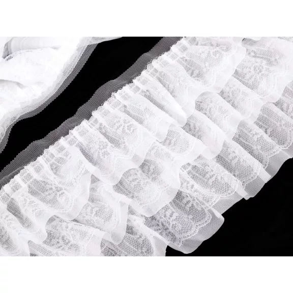 Háromsoros fodor szélesség 13,5 cm - hófehér Háromsoros fodor szélesség 13,5 cm - hófehér