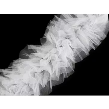 Varrható / tüll fodor tutu szoknyához 10 cm - 1 fehér