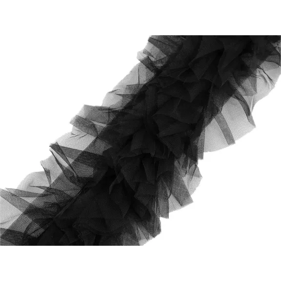 Varrható / tüll fodor tutu szoknyához 10 cm - 3 fekete Varrható / tüll fodor tutu szoknyához 10 cm - 3 fekete