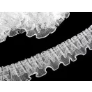 Pliszírozott dupla fodor csipkével széles 60 mm - Törtfehér Pliszírozott dupla fodor csipkével széles 60 mm - Törtfehér