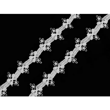   Műszálas csipke szalag 15 mm - Törtfehér (18 m-os csomagolás)