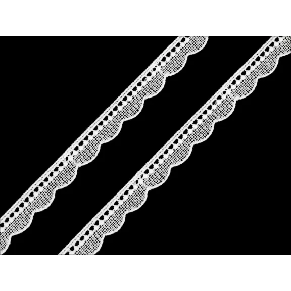 Légcsipke széles 11; 15 mm - 1 (11 mm) Törtfehér (18 m-os csomagolás) Légcsipke széles 11; 15 mm - 1 (11 mm) Törtfehér (18 m-os csomagolás)