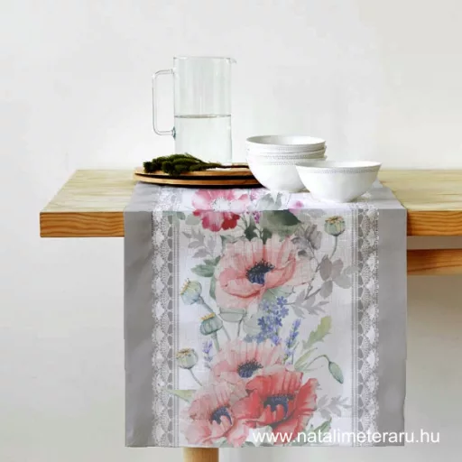 Pipacs mintás,50cm széles pamutvászon - 1,35 méter
