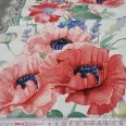 Poppy patterned,50cm wide cotton fabric - 1,35 metre