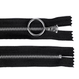 Fém cipzár zárt 20 cm 4M0 antik ezüst fogakkal