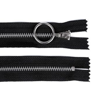 Fém cipzár zárt 20 cm 4M0 antik ezüst fogakkal