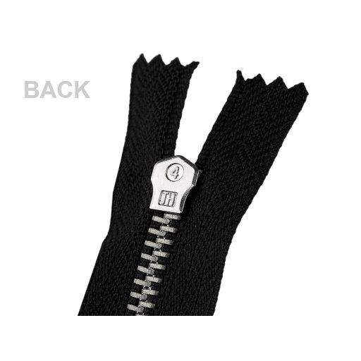 Fém cipzár zárt 18 cm 4M0 antik ezüst fogakkal