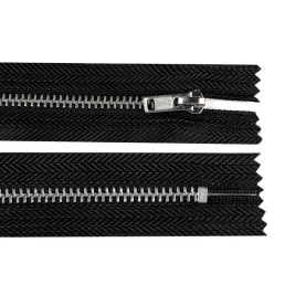 Fém cipzár zárt 20 cm 4M0 antik ezüst fogakkal