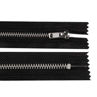 Fém cipzár zárt 20 cm 4M0 antik ezüst fogakkal