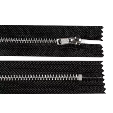   Fém cipzár zárt 20 cm 4M0 antik ezüst fogakkal - fekete (10 db-os csomagolás)