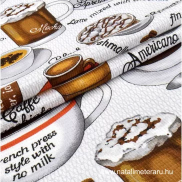 Favourite Coffees 50 cm waffle fabric