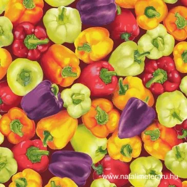 Multicoloured paprika 50 cm wide waffle fabric