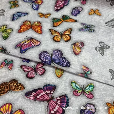 Multicoloured butterflies 50 cm wide waffle fabric