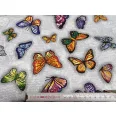 Multicoloured butterflies 50 cm wide waffle fabric