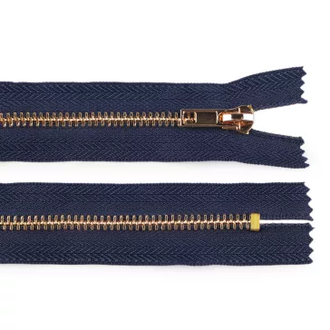   Fém cipzár No 5 hossz. 14 cm (jeans) nem bontható - 330 sötétkék arany (25 db-os csomagolás)