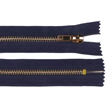   Fém cipzár No 5 hossz. 20 cm (jeans) nem bontható - 330 sötétkék arany (25 db-os csomagolás)