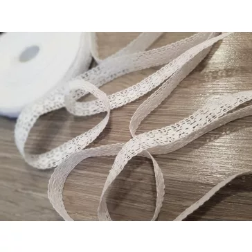 Fehér kevertszálas pamut szalag csipke 16mm-es