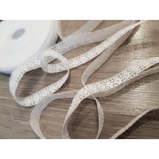 Fehér kevertszálas pamut szalag csipke 16mm-es