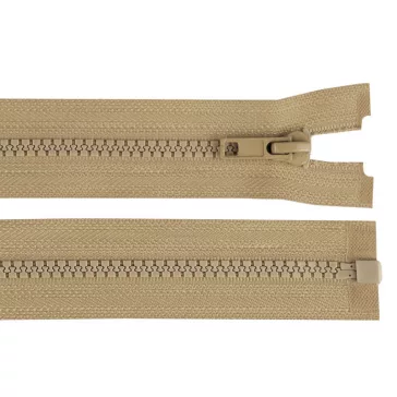   Cápa fogú cipzár bontható GT10 No 5 hossza 40 cm kabátba - 308 természetes barna (25 db-os csomagolás)