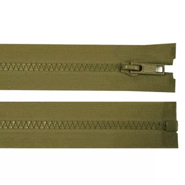   Cápa fogú cipzár bontható GT10 cipzár No 5 hossza 60 cm dzseki cipzár - 298 khakizöld dunkel (1 db-os csomagolás)