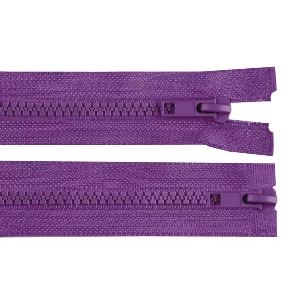GT10 bontható kétnyitós öntött műanyag cipzár 75 cm - 193 lila padlizsán (25 db-os csomagolás) GT10 bontható kétnyitós öntött műanyag cipzár 75 cm - 193 lila padlizsán (25 db-os csomagolás)