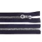 Cápa fogú cipzár vastag 60 cm ezüst-fekete fogak no 8 mm - 330 blue dark (1 db-os csomagolás)