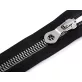 Cápa fogú cipzár vastag 60 cm ezüst-fekete fogak no 8 mm