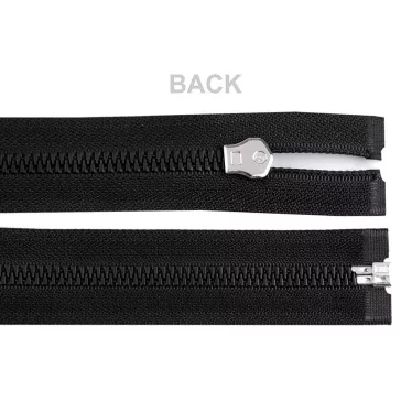   Cápa fogú cipzár vastag 70 cm ezüst-fekete fogak no 8 mm - 322 fekete (25 db-os csomagolás)