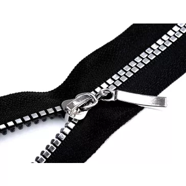   Cápa fogú cipzár 70 cm vasta GT10 No 5 négyzet formájú fogakkockák - 1 (322) fekete ezüst (1 db-os csomagolás)