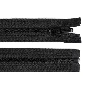   Cápa fogú cipzár 90 cm GT10 bontható 5 mm csúszóka kettő oldalas - fekete (25 db-os csomagolás)