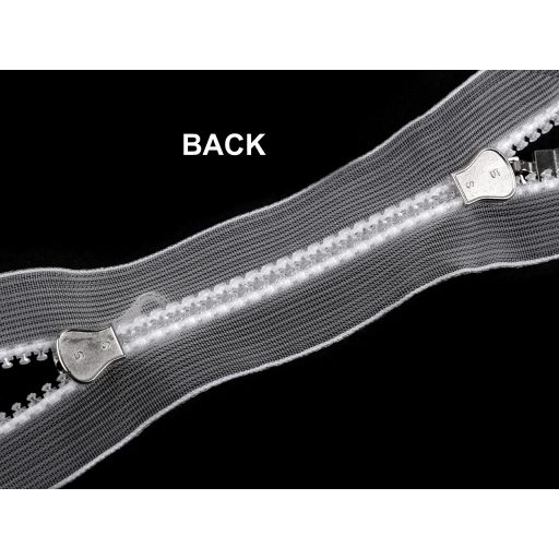 GT10 bontható kétnyitós öntött műanyag cipzár 50 cm transzparens