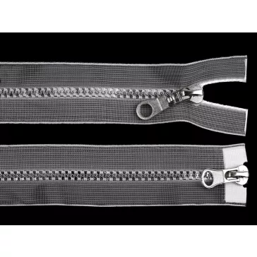   GT10 bontható kétnyitós öntött műanyag cipzár 90 cm transzparens - átlátszó ezüst (25 db-os csomagolás)