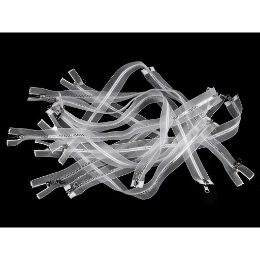 GT10 bontható kétnyitós öntött műanyag cipzár 90 cm transzparens