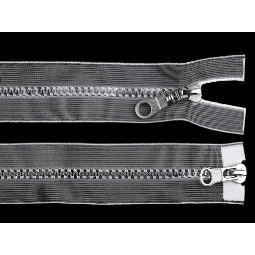 GT10 bontható kétnyitós öntött műanyag cipzár 90 cm transzparens