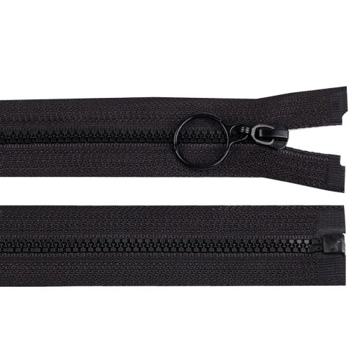 Cápa fogú cipzár vékony bontható No 3 karikával hossz 40 cm