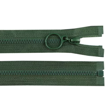   Cápa fogú cipzár vékony bontható No 3 karikával hossz 60 cm - 273 fenyőzöld (25 db-os csomagolás)