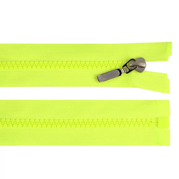 Cápa fogú cipzár bontható 80 cm No 5 hossza, dísz csúszkával - 229 sárga neon (1 db-os csomagolás) Cápa fogú cipzár bontható 80 cm No 5 hossza, dísz csúszkával - 229 sárga neon (1 db-os csomagolás)