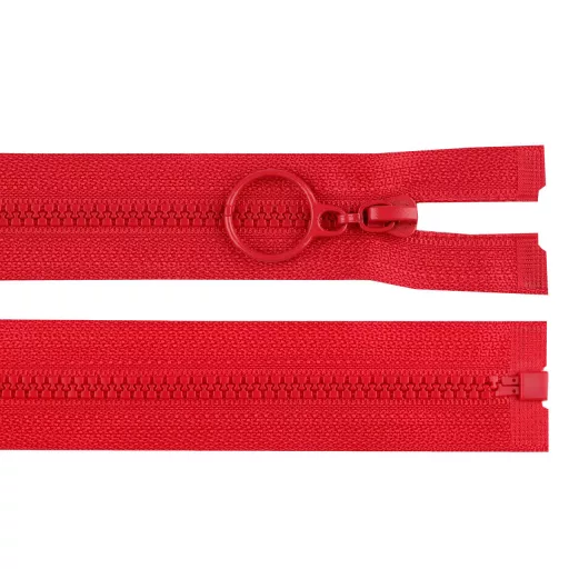Cápa fogú cipzár vékony bontható No 3 mm cipzár 70 cm hossz. karikával