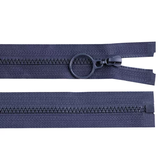 Cápa fogú cipzár vékony bontható No 3 mm cipzár 70 cm hossz. karikával