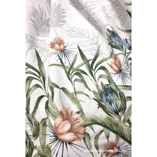 Nyomottmintás vastag pamutvászon – természetes 100% pamut dekorációs textil vászonkötéssel