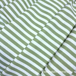 zöld csíkos vastag pamutvászon – természetes 100% pamut dekorációs textil vászonkötéssel