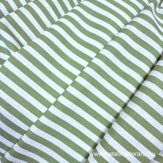 Zöld csíkos - prémium vastag pamutvászon