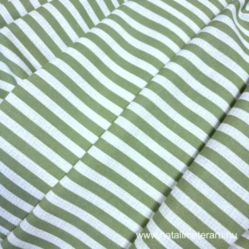 zöld csíkos vastag pamutvászon – természetes 100% pamut dekorációs textil vászonkötéssel
