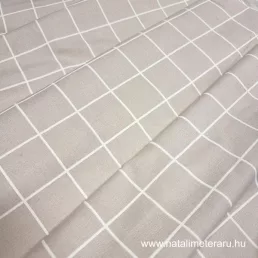 Bézs kockás - prémium vastag pamutvászon