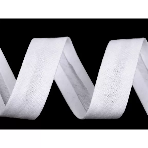 Ferdepánt pamut rugalmas szélessége 20 mm vasalt - 1/ 1 fehér Ferdepánt pamut rugalmas szélessége 20 mm vasalt - 1/ 1 fehér