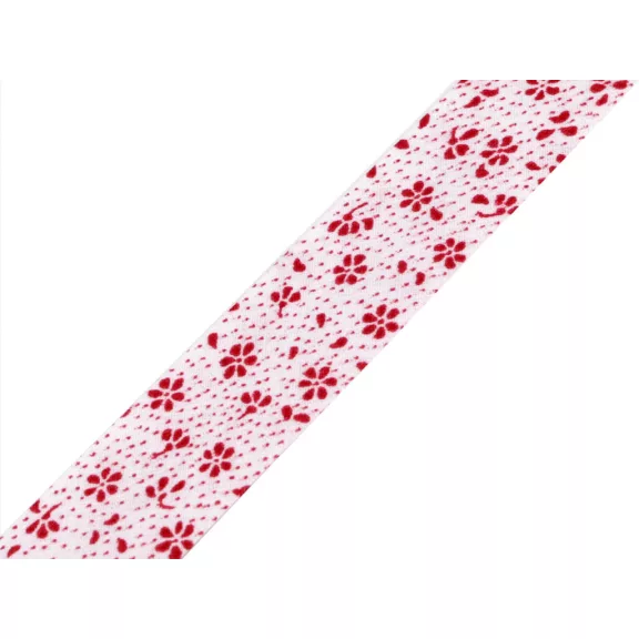 Pamut ferdepánt mintával szélessége 20 mm vasalt - 920110/1 fehér piros virágok
790978 790979 (15 m-os csomagolás) Pamut ferdepánt mintával szélessége 20 mm vasalt - 920110/1 fehér piros virágok
790978 790979 (15 m-os csomagolás)