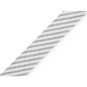   Ferdepánt pamut pöttyök, kockaminta, csillag szélessége 20 mm vasalt - 380835/2 vil szürkéskék csíkos (13 m-os csomagolás)