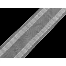   Függöny szalag, 80 mm széles, fém kampókhoz való fülekkel