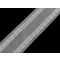 Függöny szalag, 80 mm széles, fém kampókhoz való fülekkel - Transparent 
